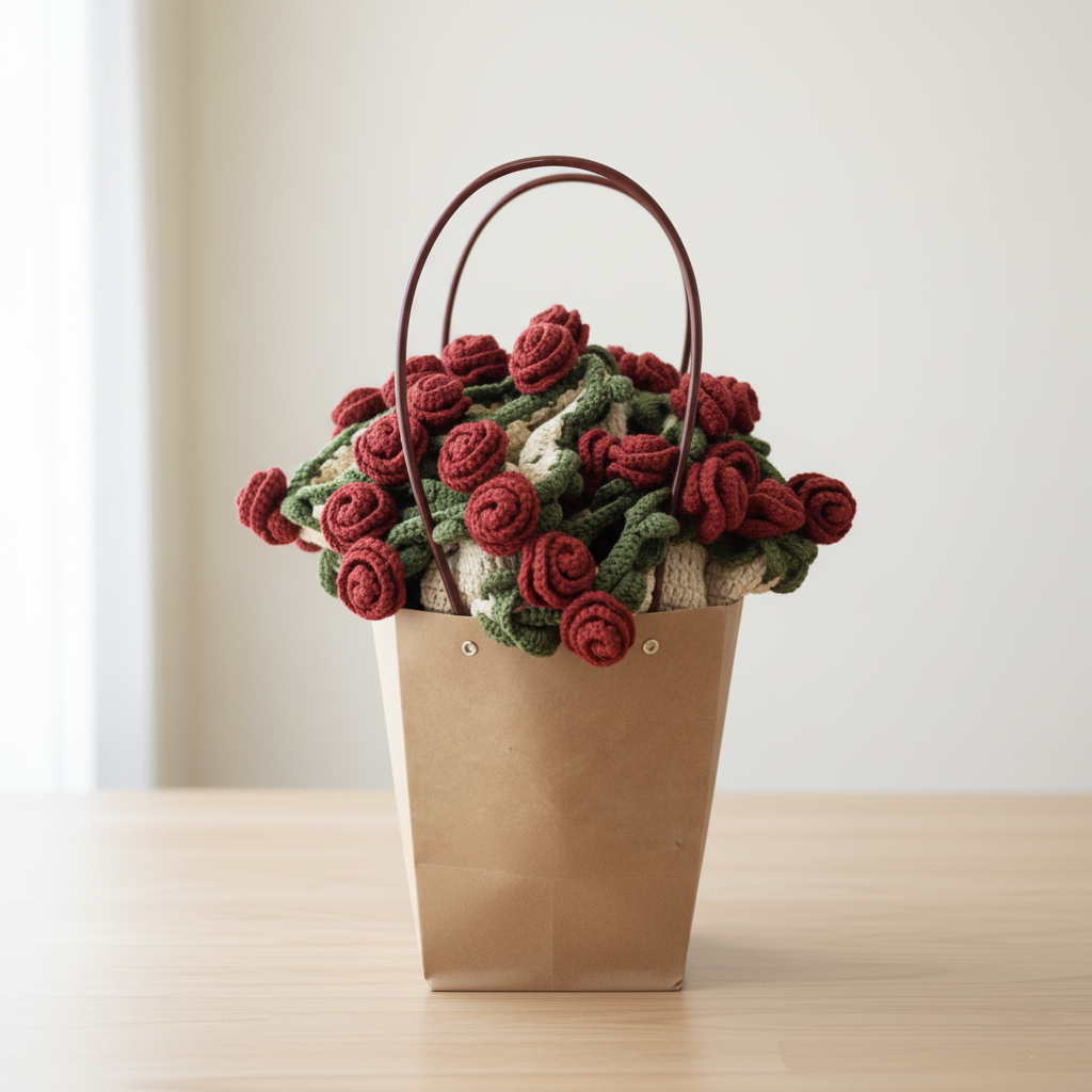 Coperta all'uncinetto Rose Garden - Arredamento accogliente per la casa 